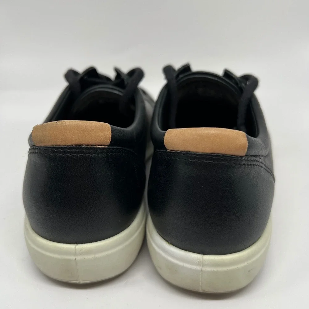 ECCO Soft 7 Womens Black Leather Shoes Sneakers EU 40 Womens US 9-9.5 walking